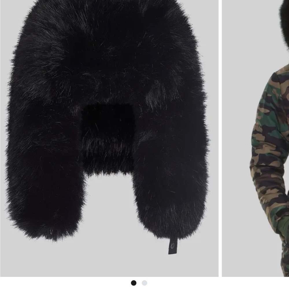 Cynthia Rowley Faux Fur Trapper Black Winter Hat